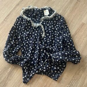 Sezane Chlo Shirt - Sézane X Sea Ny Imprimé Small Flower Navy - Size 38